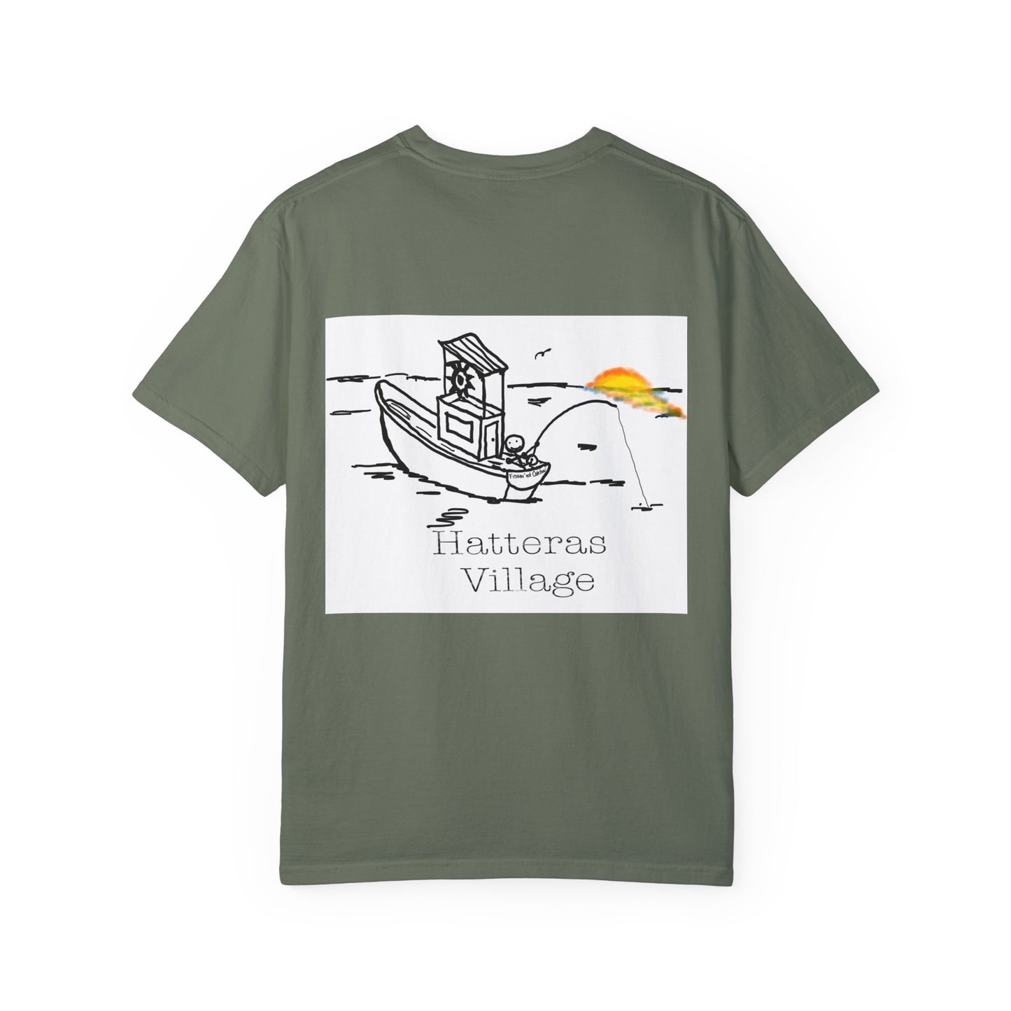 Route 12 NC Village 7 -Hatteras Village Stylish Garment Dyed Men’s Tee