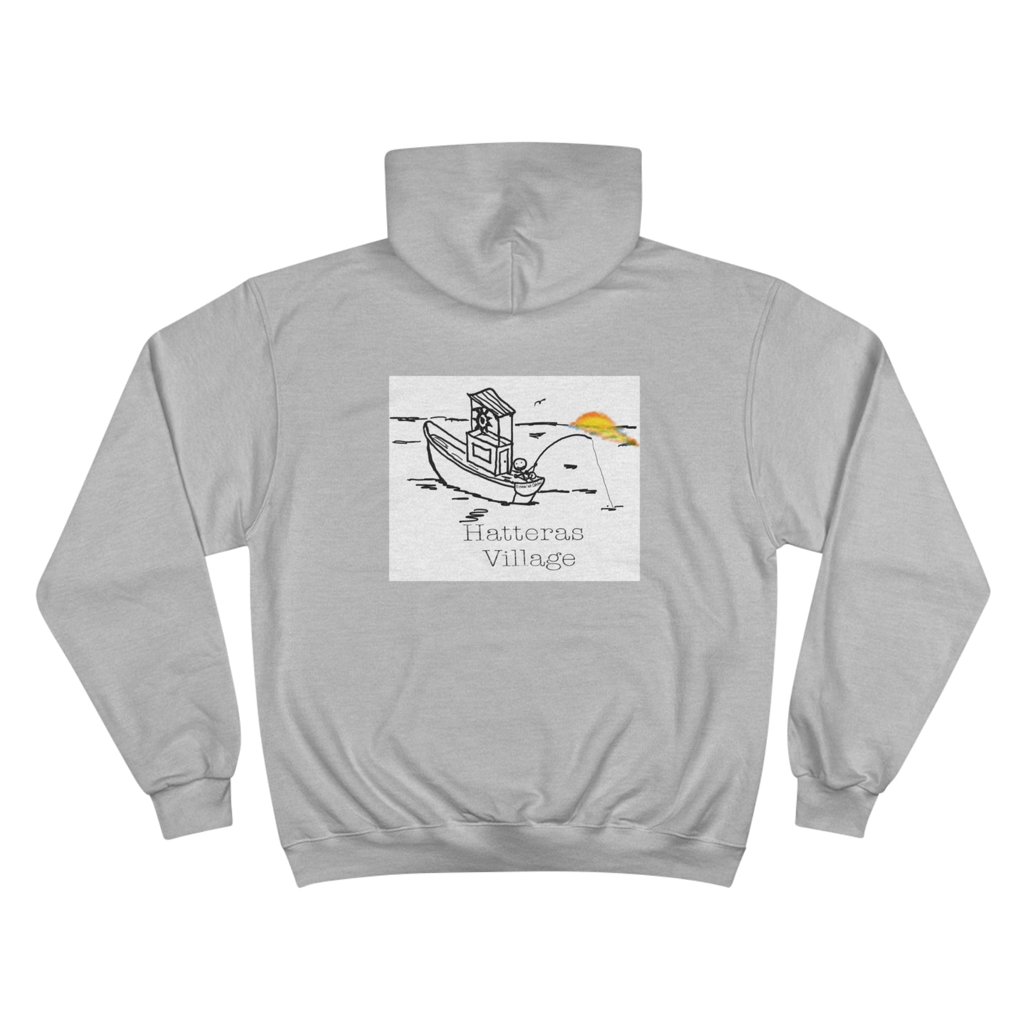 Route 12 NC Village 7 - Hatteras Village Deluxe Champion Hoodie